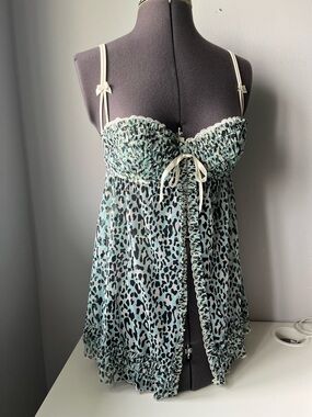 Victoria’s Secret Sexy Little Thing Leopard Print Baby Doll Top
